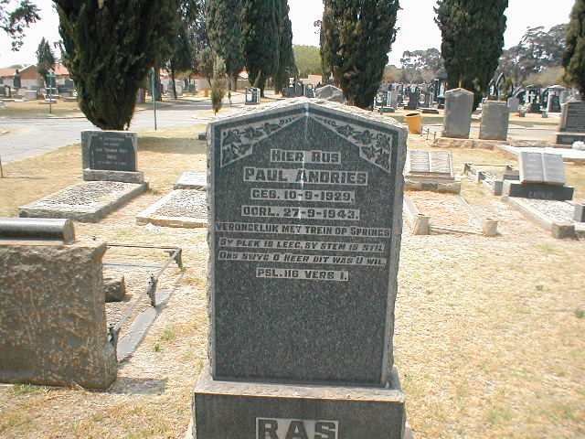 RAS Paul Andries 1929-1943