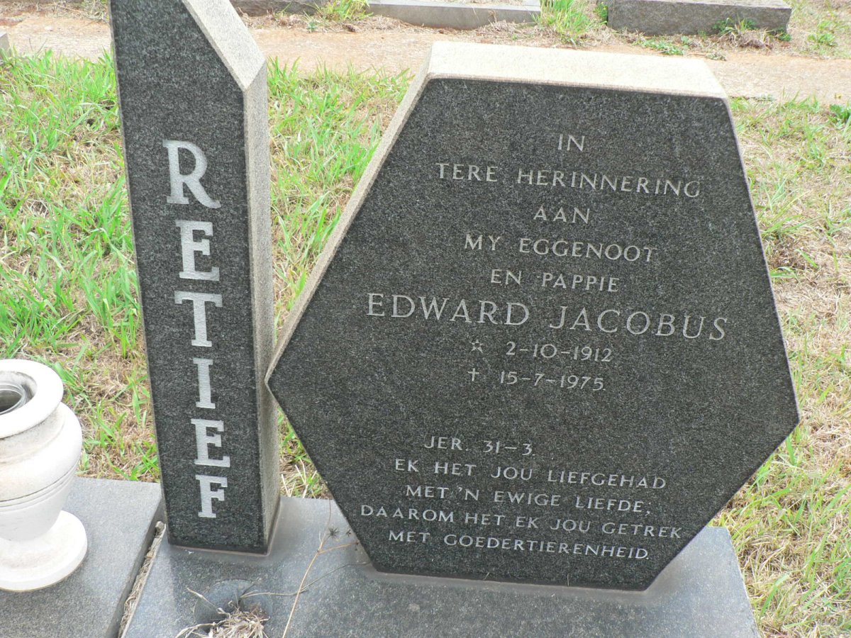 RETIEF Edward Jacobus 1912-1975