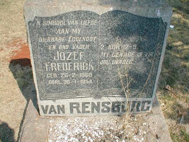 RENSBURG Jozef Frederick, van 1869-1954