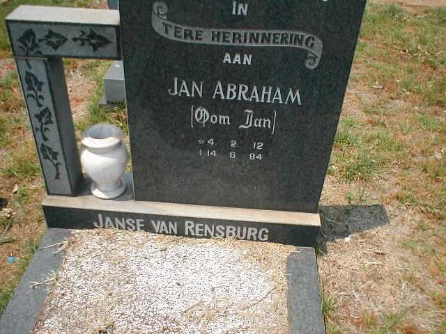 RENSBURG Jan Abraham, Janse van 1912-1984