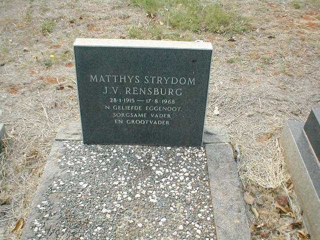 RENSBURG Matthys Strydom, J.V. 1915-1968