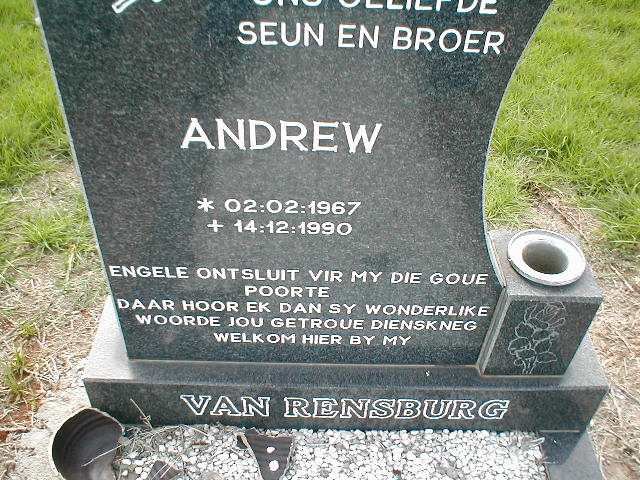 RENSBURG Andrew, van 1967-1990