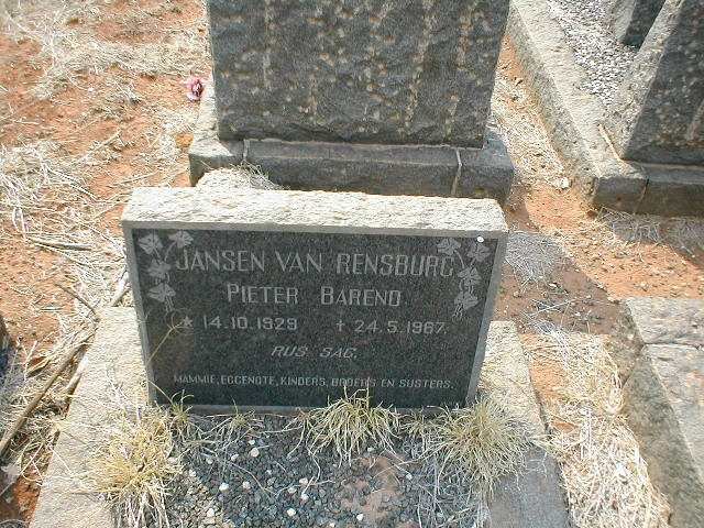 RENSBURG Pieter Barend, Jansen van 1929-1967