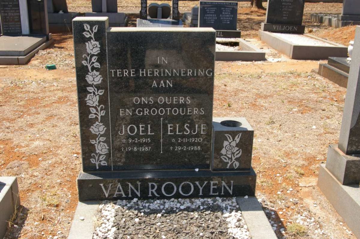 ROOYEN Joël, van 1915-1987 &amp; Elsje 1920-1988