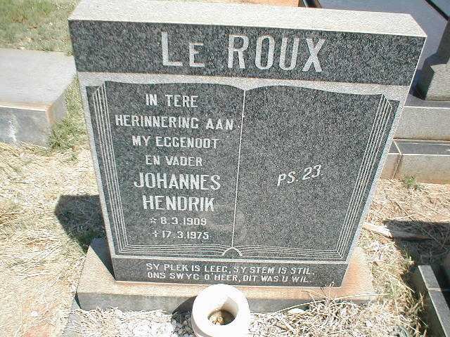 ROUX Johannes Hendrik, le 1909-1975