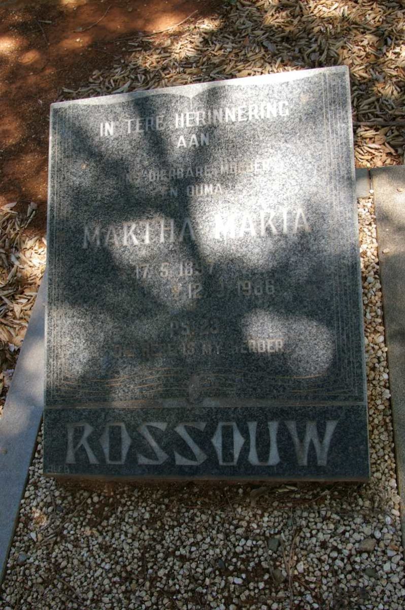 ROSSOUW Martha Maria 1897-1986