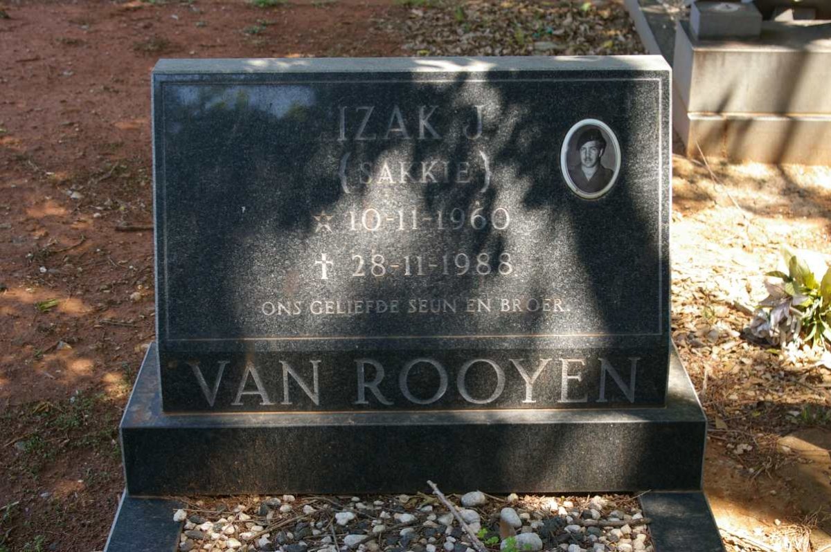 ROOYEN Izak J., van 1960-1988