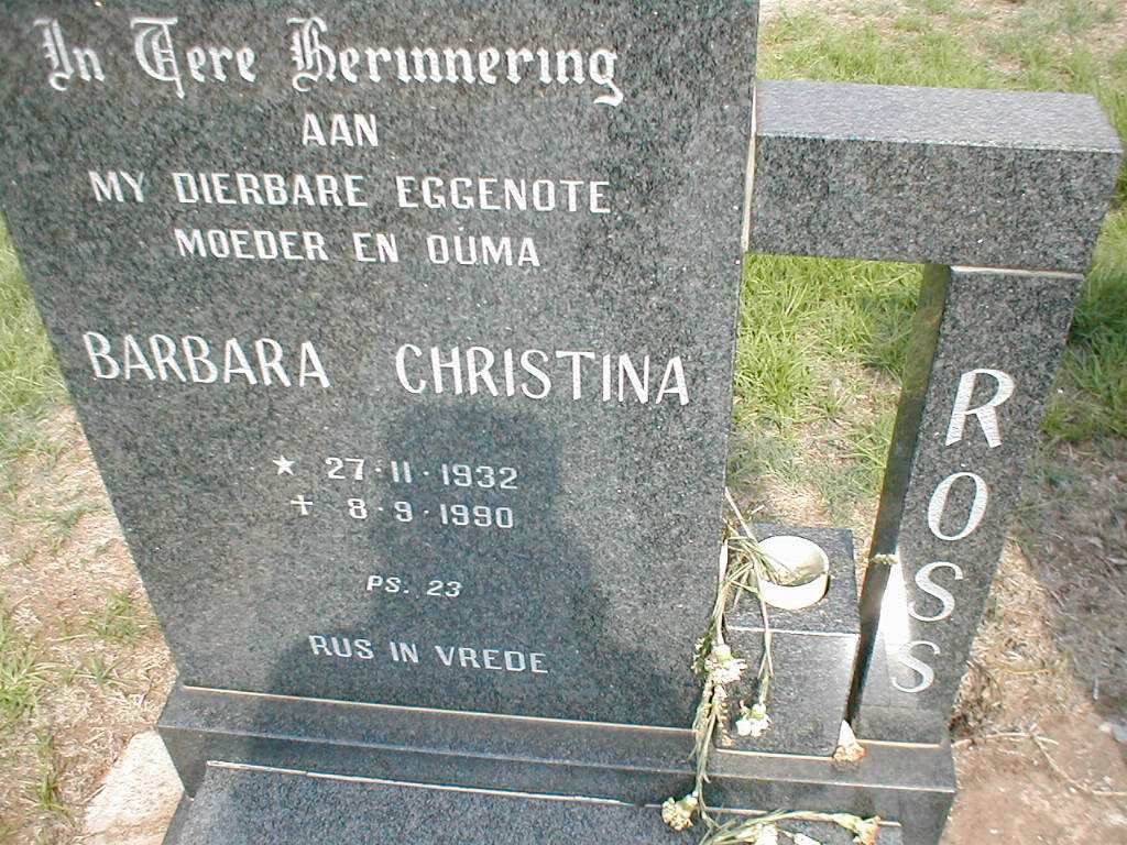 ROSS Barbara Christina 1932-1990