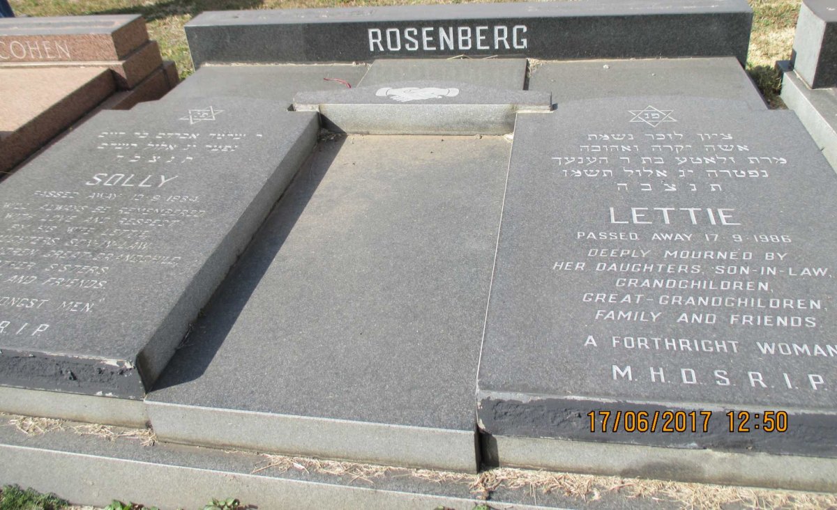ROSENBERG Solly -1984 &amp; Lettie -1986