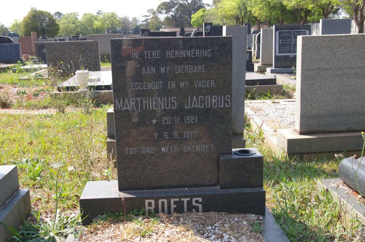 ROETS Marthienus Jacobus 1921-1977