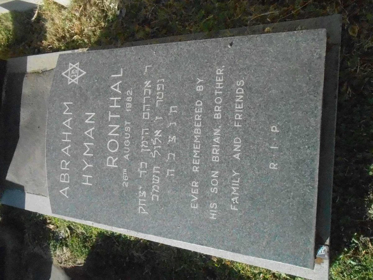 RONTHAL Abraham Hyman -1982