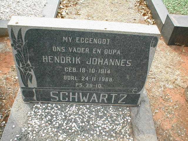 SCHWARTZ Hendrik Johannes 1914-1968