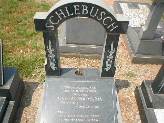 SCHLEBUSCH Catharina Maria 1918-1983