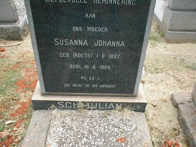 SCHMULIAN Susanna Johanna nee ROETS 1897-1964