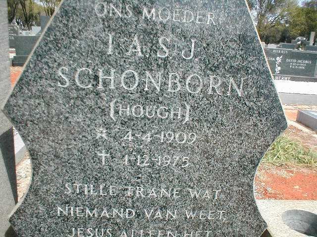 SCHONBORN I.A.S.J. nee HOUGH 1909-1975