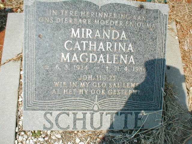 SCHUTTE Miranda Catharina Magdalena 1924-1984