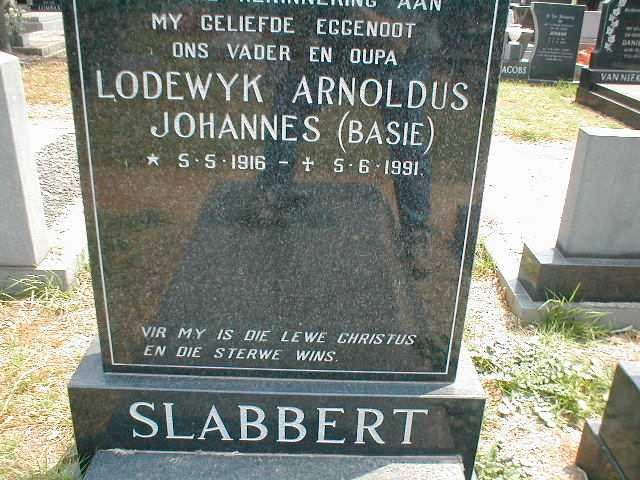 SLABBERT Lodewyk Arnoldus Johannes 1916-1991