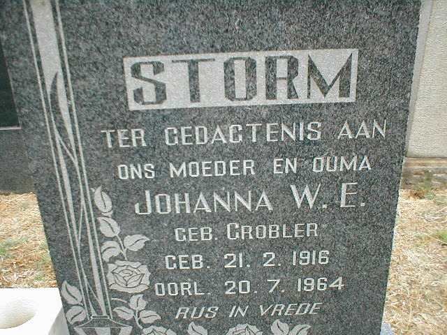 STORM Johanna W.E. nee GROBLER 1916-1964