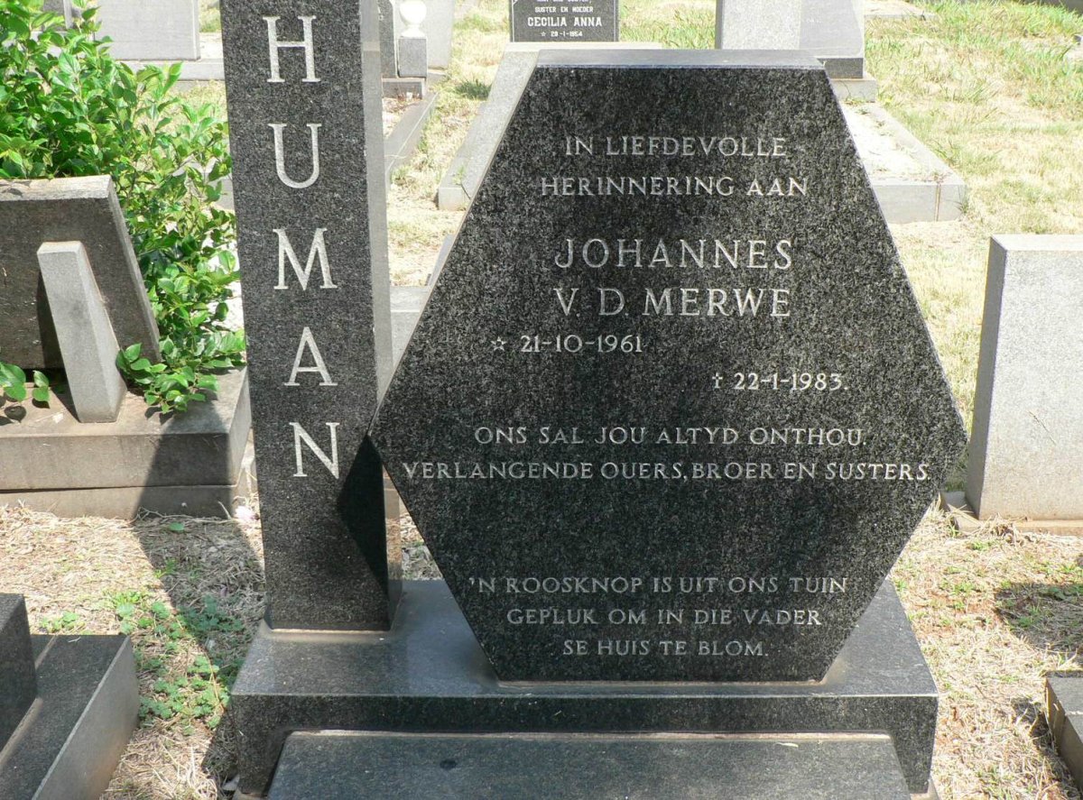 HUMAN Johannes v.d. Merwe 1961-1983