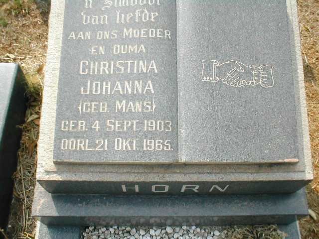HORN Christina Johanna nee MANS 1903-1965