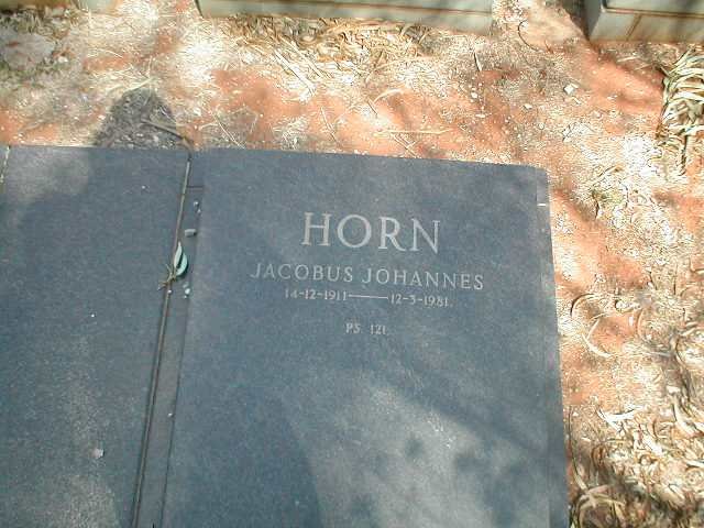 HORN Jacobus Johannes 1911-1981