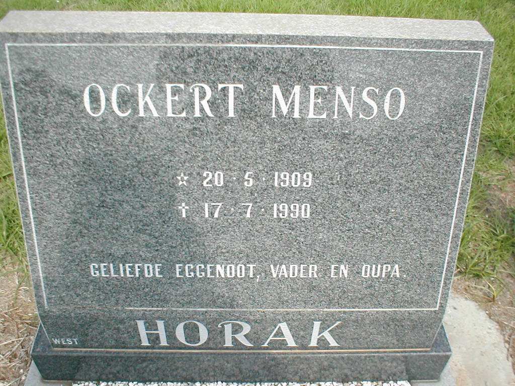 HORAK Ockert Menso 1909-1990