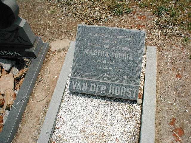 HORST Martha Sophia, van der 1915-1989