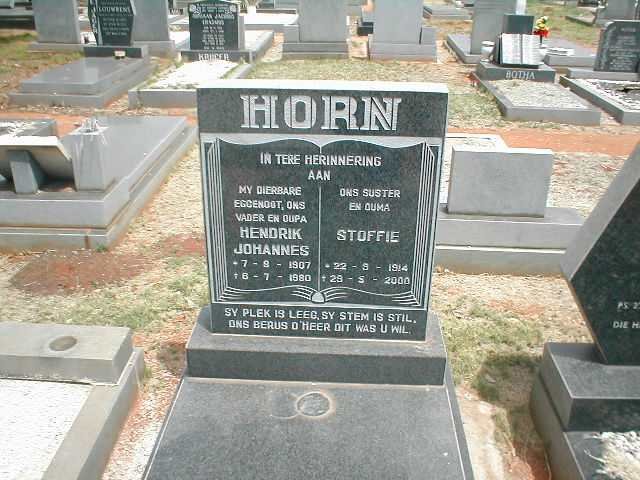 HORN Hendrik Johannes 1907-1980 &amp; Stoffie 1914-2000