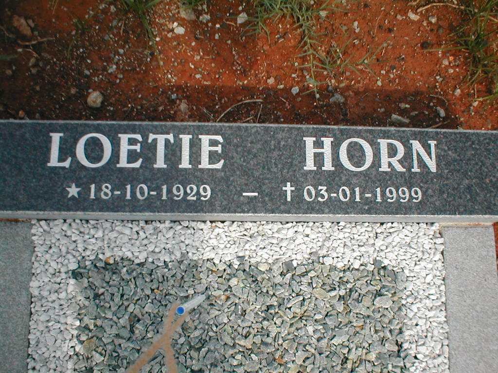 HORN Loetie 1929-1999