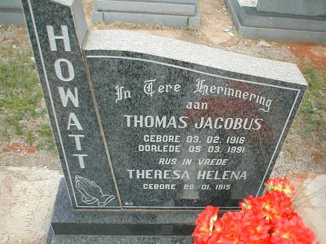 HOWATT Thomas Jacobus 1916-1991 &amp; Theresa Helena 1915-