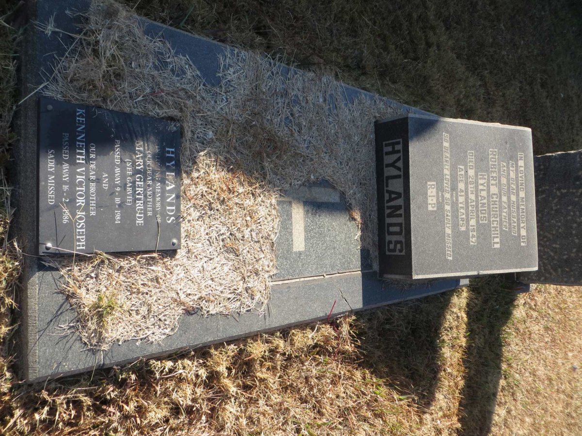 HYLANDS Robert Churchill -1947 &amp; Mary Gertrude GARVIE -1984 :: HYLANDS Kenneth Victor Joseph -1986