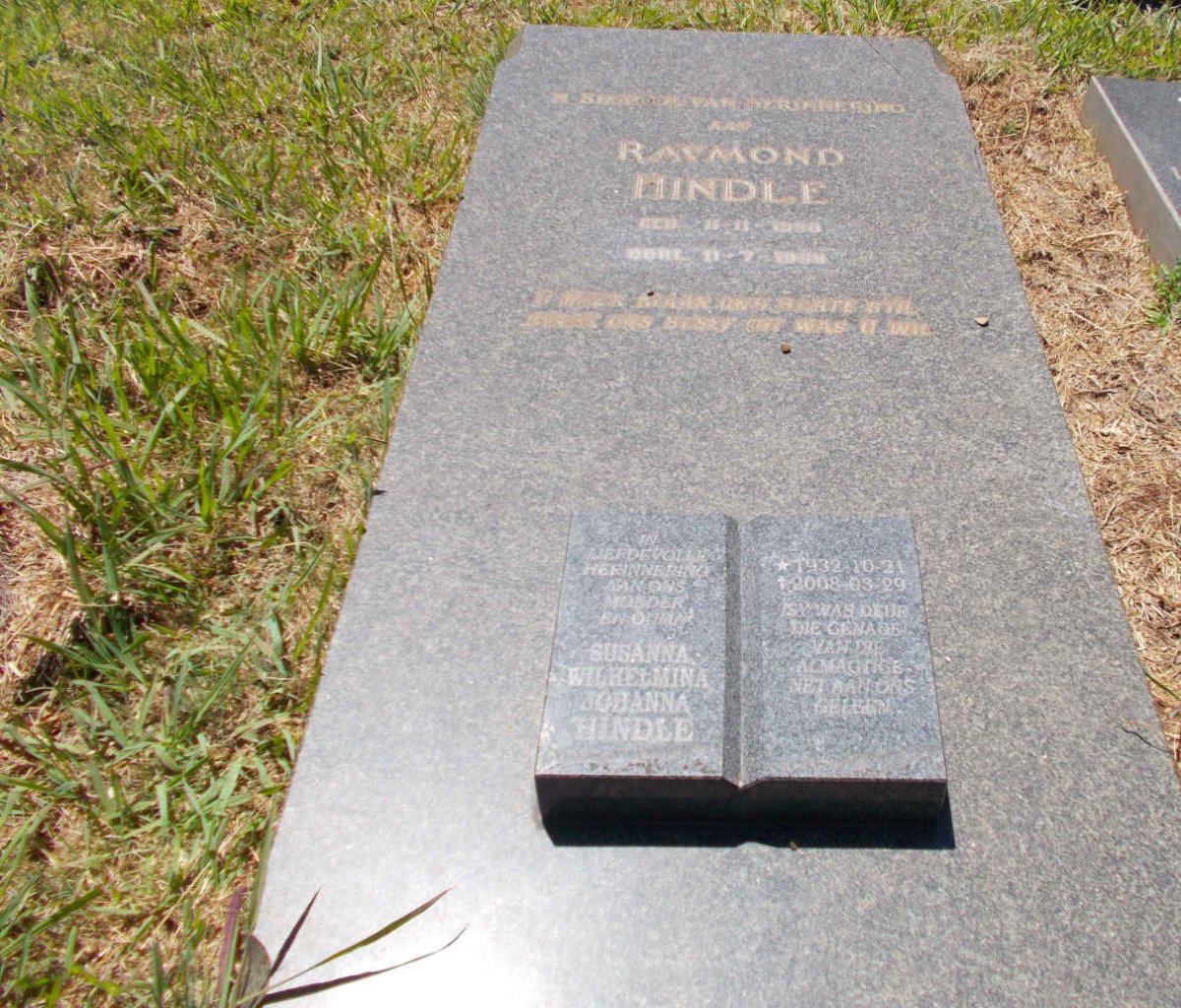 HINDLE Raymond 1930-1959 &amp; Susanna Wilhelmina Johanna 1932-2008