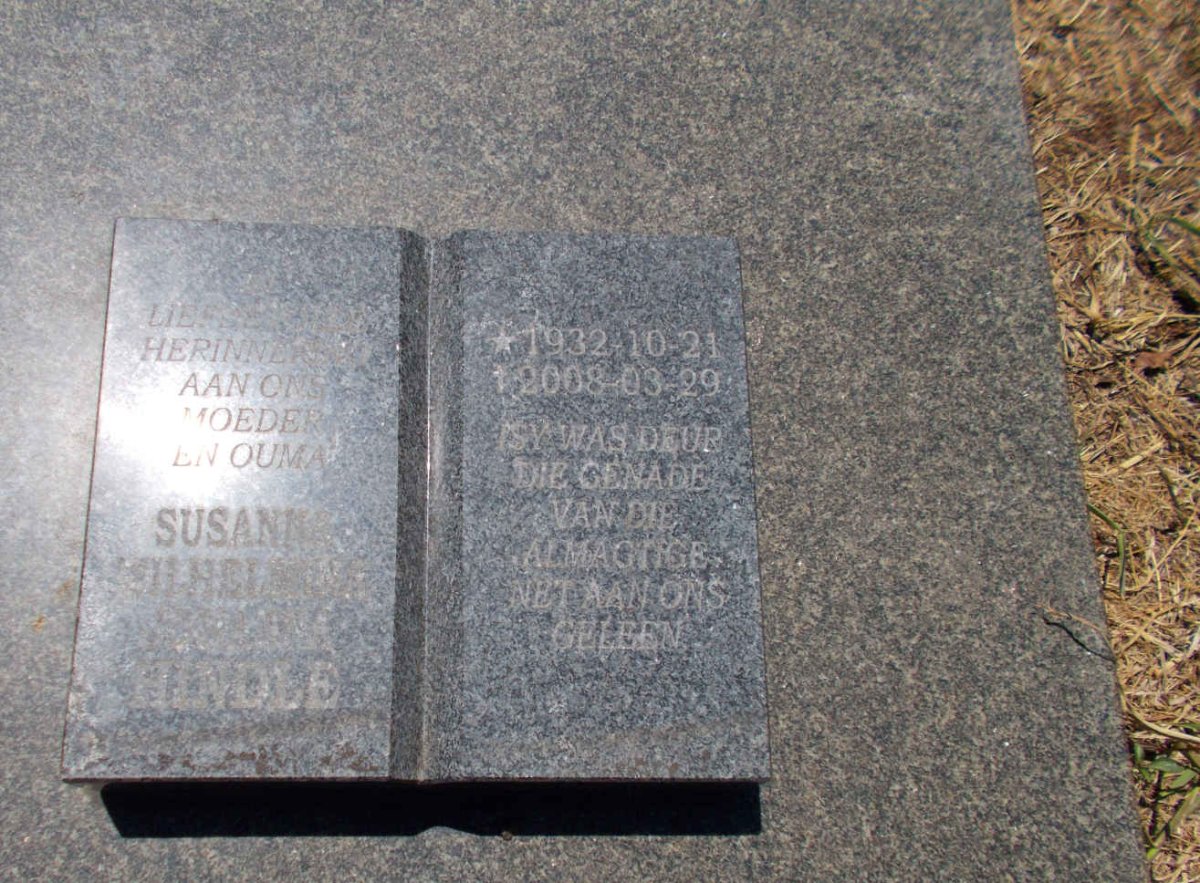 HINDLE Raymond 1930-1959 &amp; Susanna Wilhelmina Johanna 1932-2008