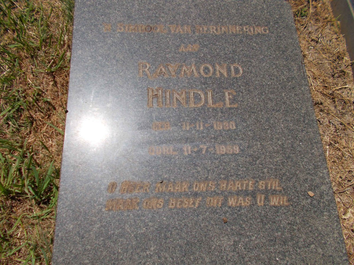 HINDLE Raymond 1930-1959 &amp; Susanna Wilhelmina Johanna 1932-2008