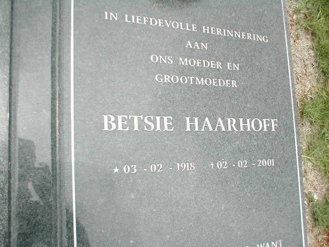 HAARHOFF Betsie 1918-2001
