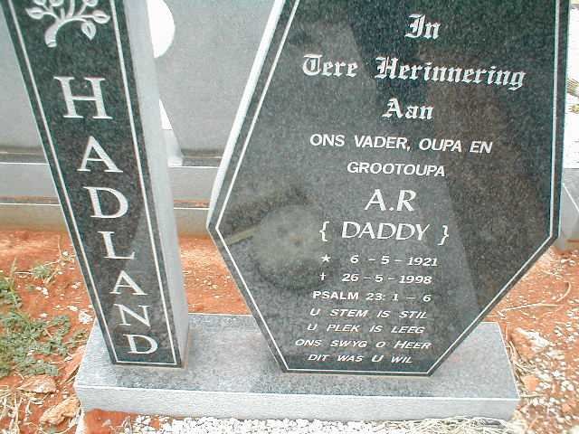 HADLAND A.R. 1921-1998