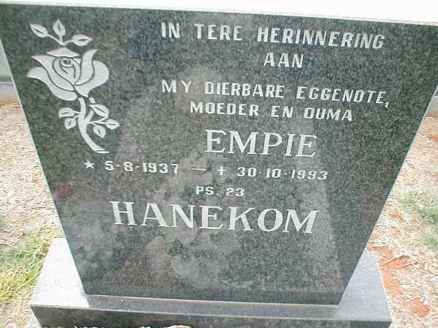 HANEKOM Empie 1937-1993