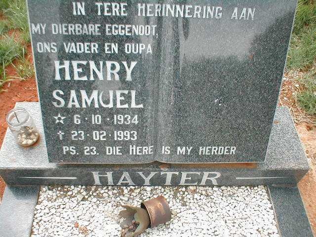 HAYTER Henry Samuel 1934-1993