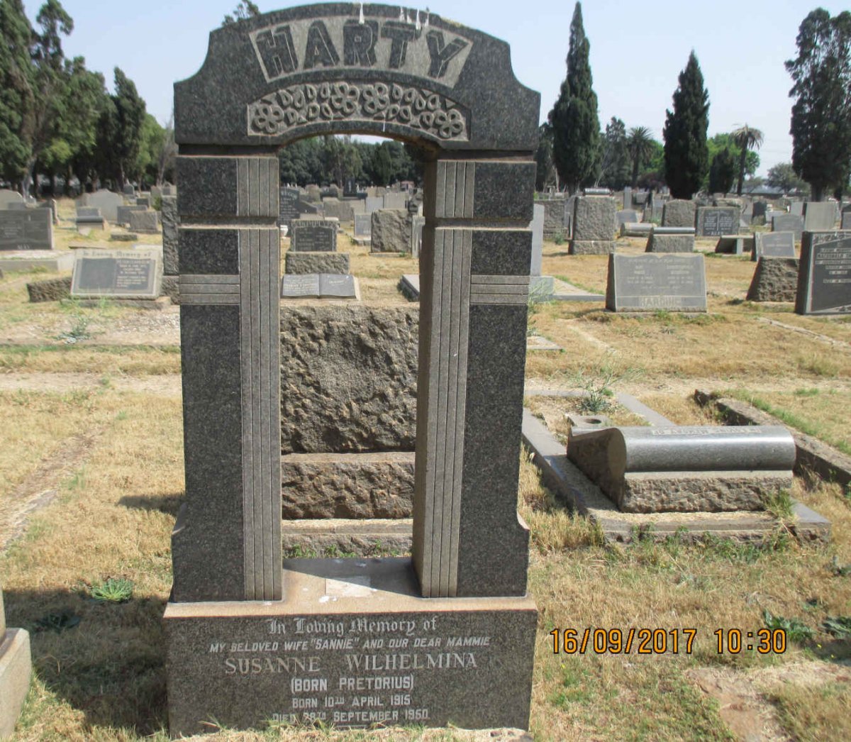 HARTY Susanne Wilhelmina nee PRETORIUS 1915-1950