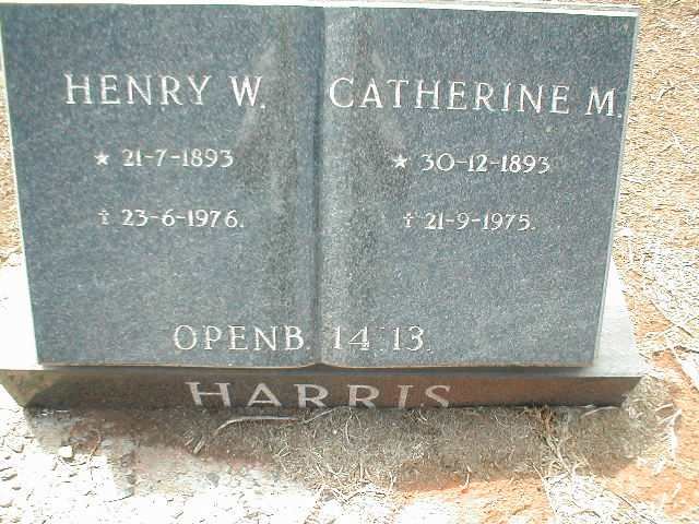 HARRIS Henry W. 1893-1976 &amp; Catherine M. 1893-1975