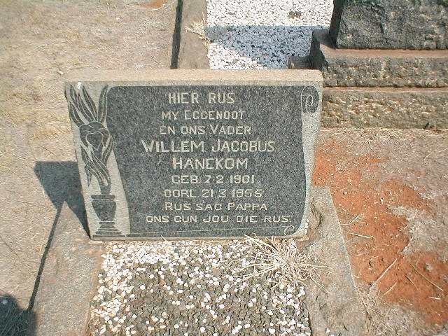 HANEKOM Willem Jacobus 1901-1955