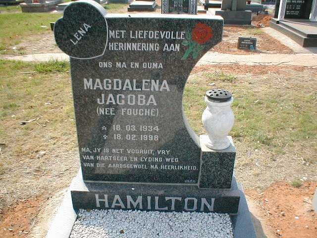 HAMILTON Magdalena Jacoba nee FOUCHÉ 1934-1998