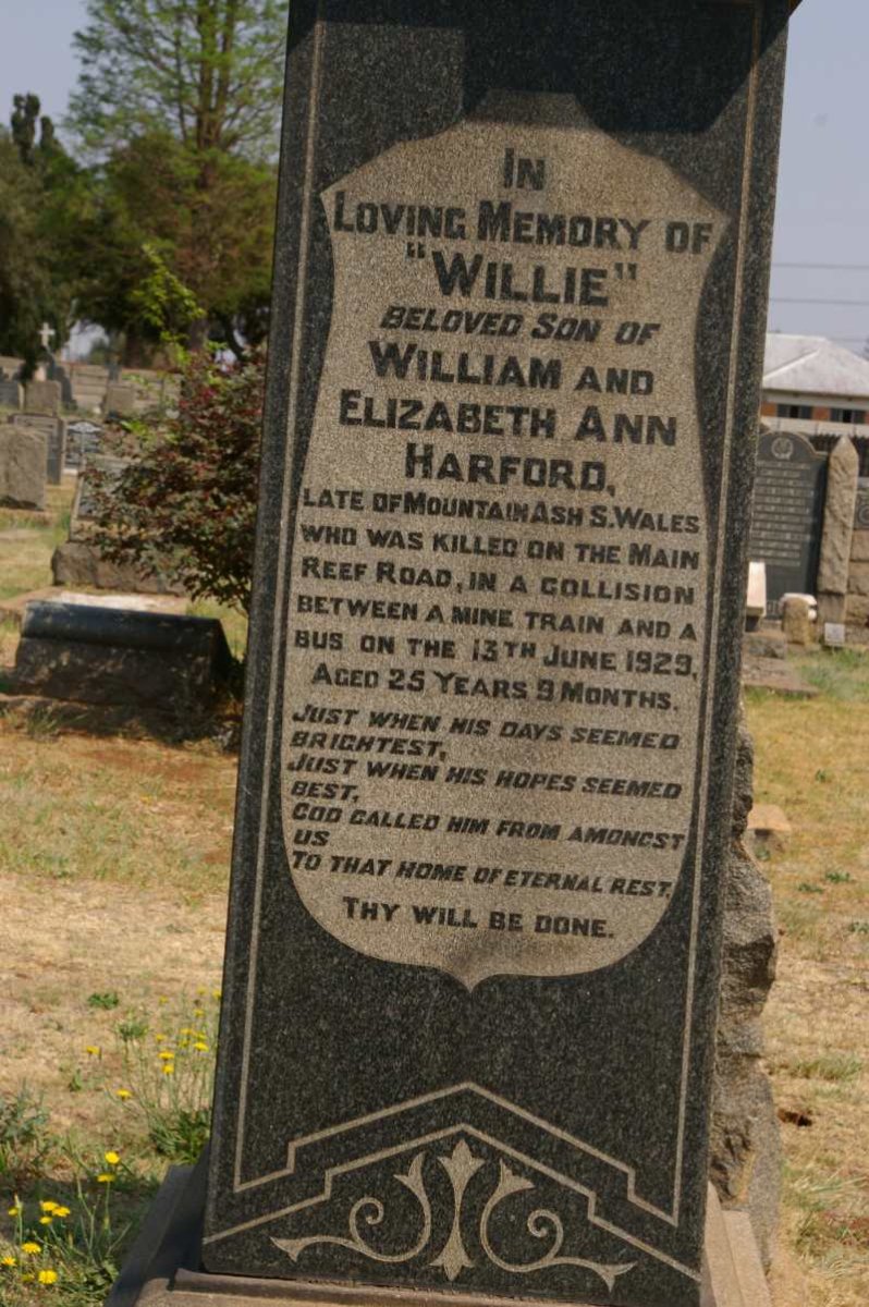 HARFORD Willie -1929 :: HARFORD Wyndham Charles 1905-1951