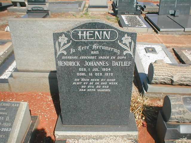 HENN Hendrik Johannes Datlief 1904-1970