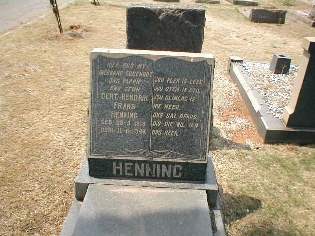 HENNING Gert Hendrik Frans 1918-1948