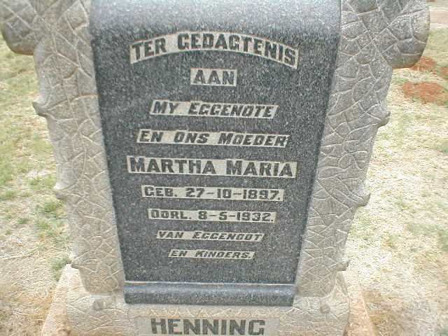 HENNING Martha Maria 1897-1932