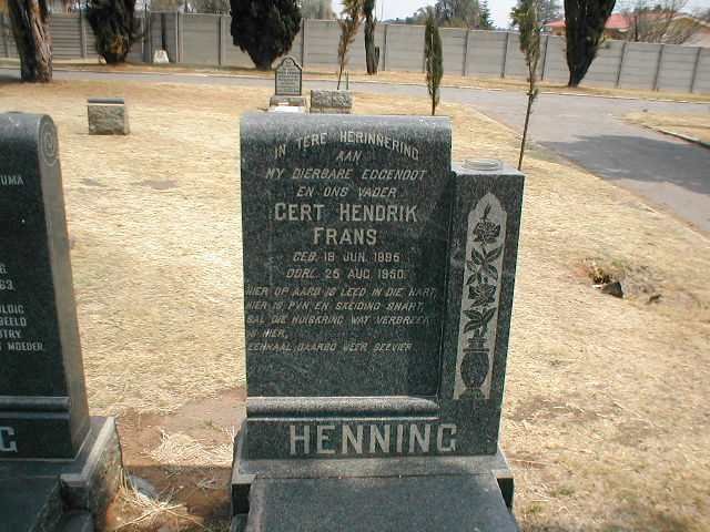 HENNING Gert Hendrik Frans 1895-1950