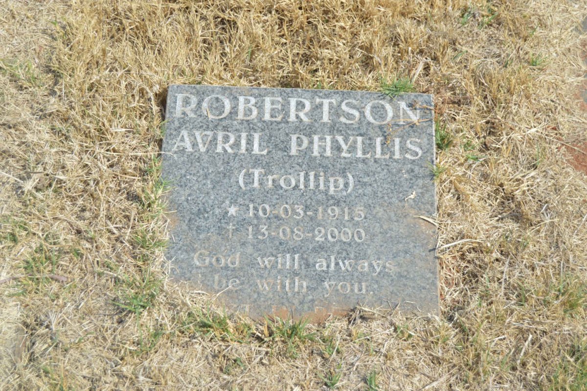 TROLLIP Leslie Eric 1913-1956 :: ROBERTSON Avril Phyllis nee TROLLIP 1915-2000