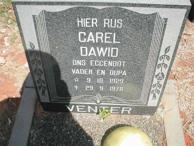 VENTER Carel Dawid 1929-1978