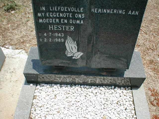 VENTER Hester 1943-1989